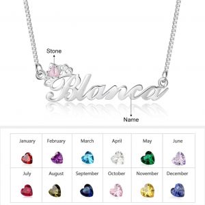 Name & Birthstone Necklace