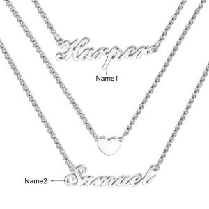 3 Layered Personalised Sterling Silver Necklace